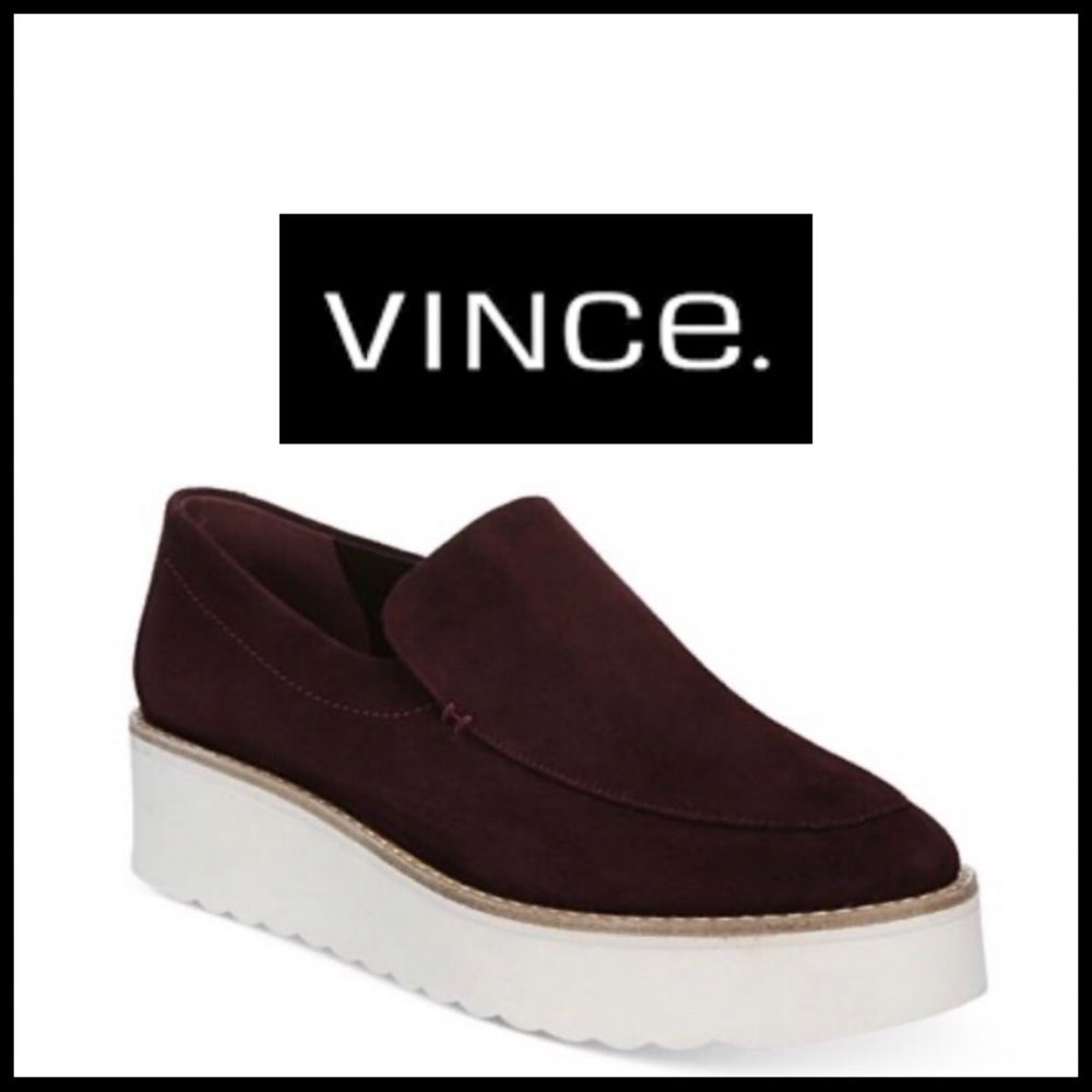 Vince Zeta Slip On Sneakers in Wine Suede. Brand New.